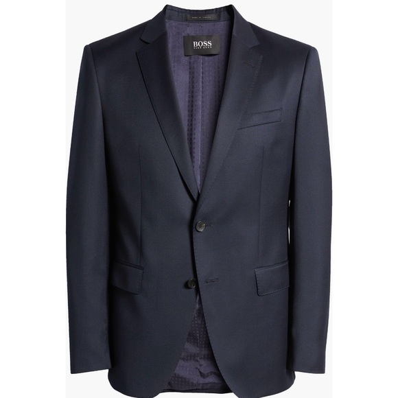 Hugo Boss Men Suit Blazer Sport Coat Jacket Dark Blue Size 38R